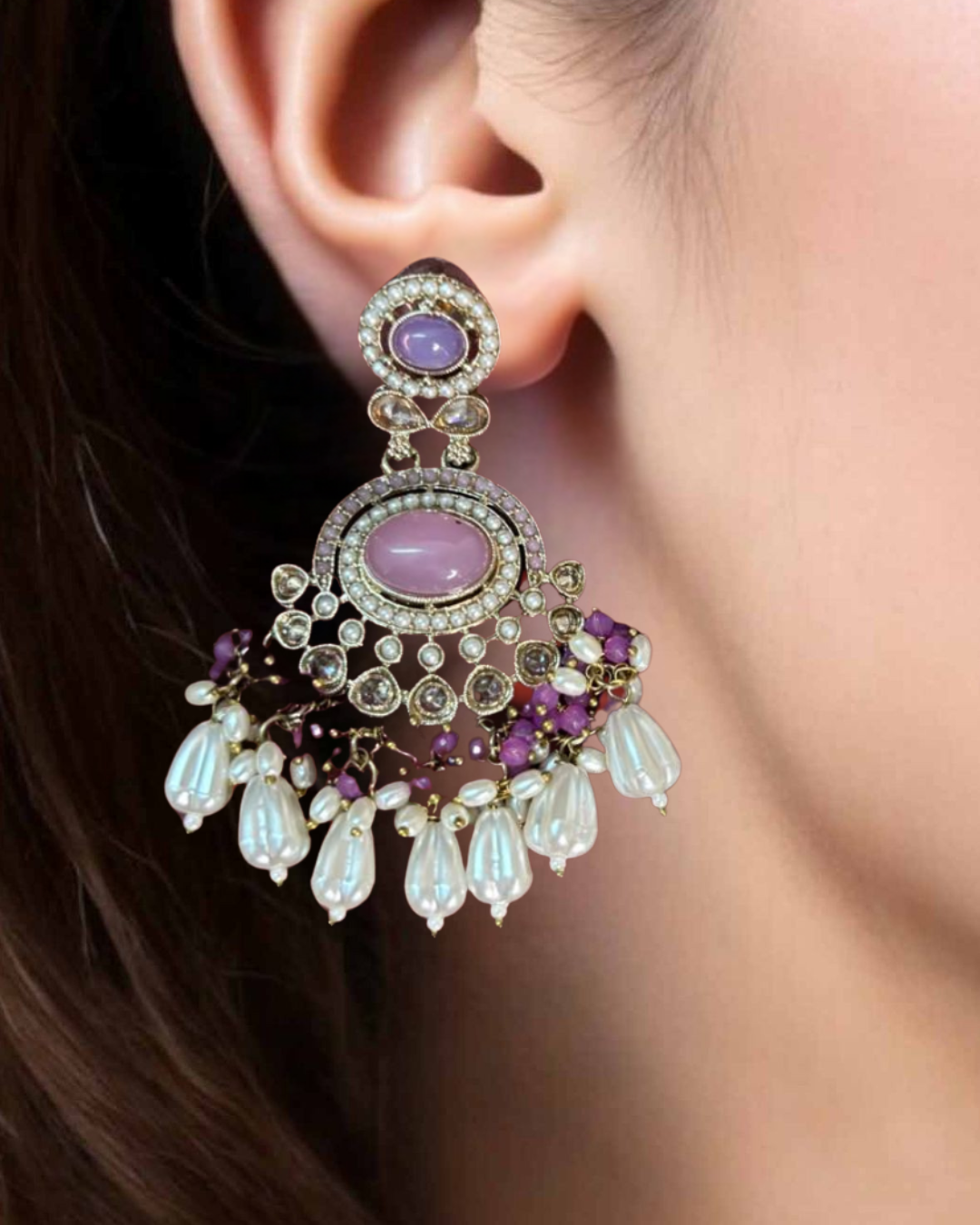 Nayra Dual tone Pearl Jhumki Earrings