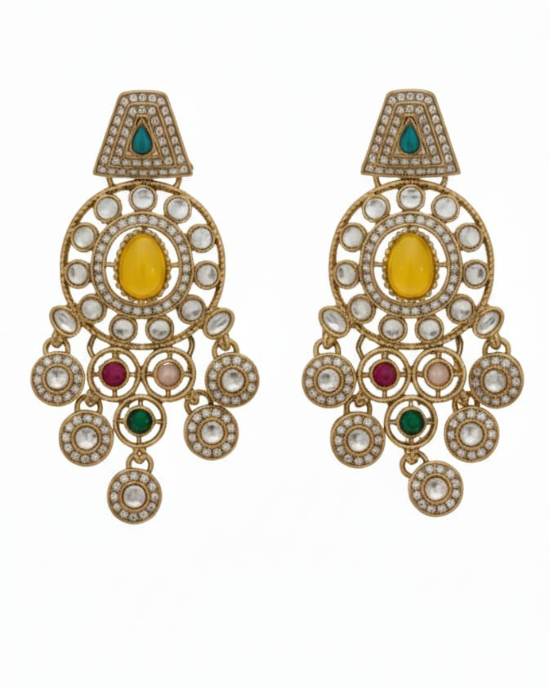 Aaliya Rose Kundan Chandbali Earrings