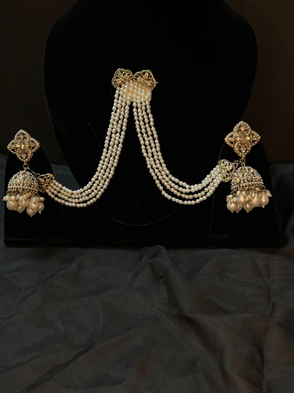 Kiara Kundan Ear Chains – Celebrity-Inspired Elegance