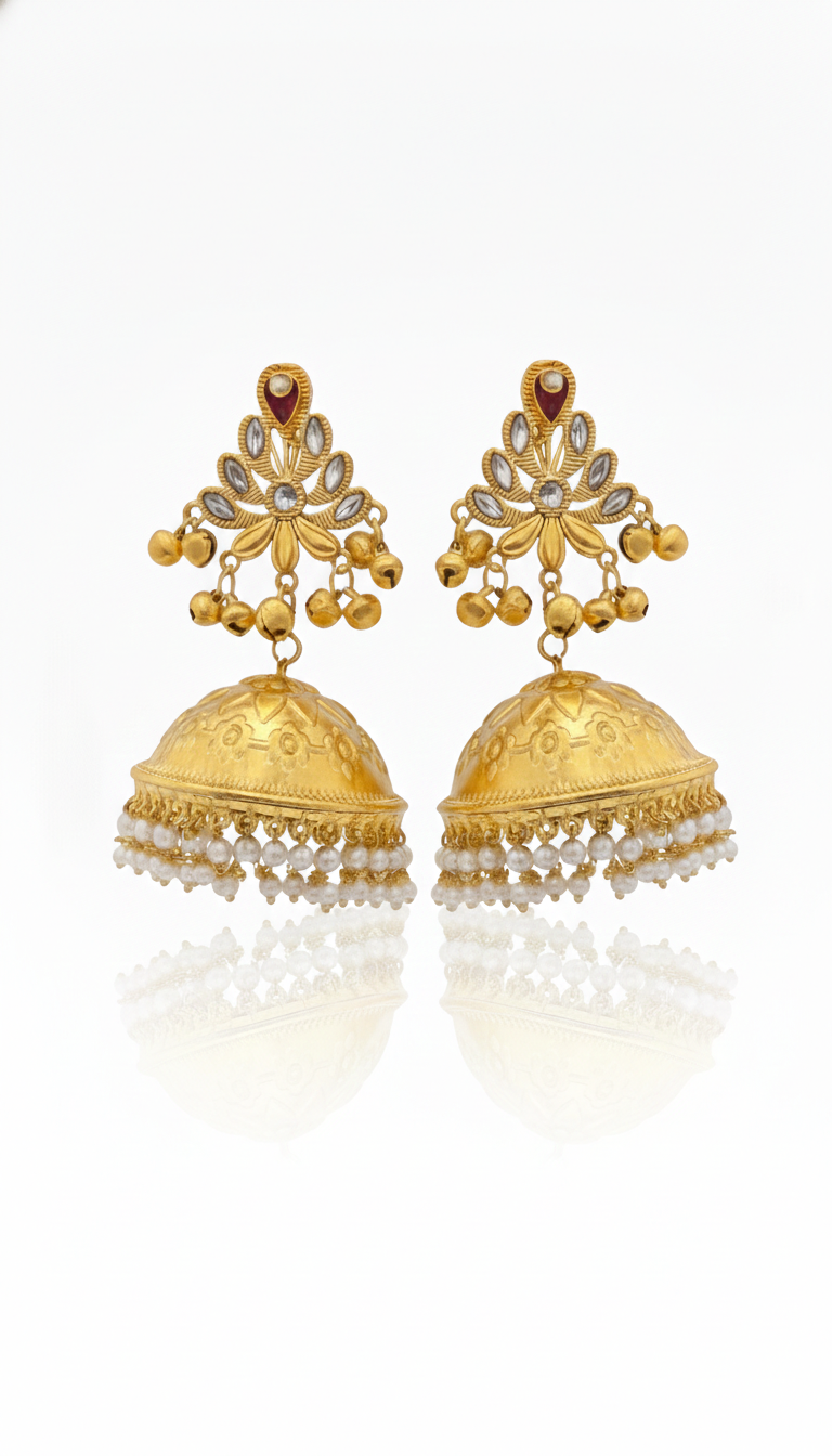 Suvarna Noor Pearl Jhumka Earrings