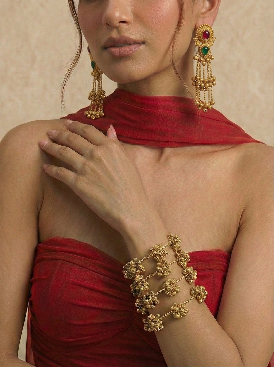 Firoza Statement Kashmiri Earrings