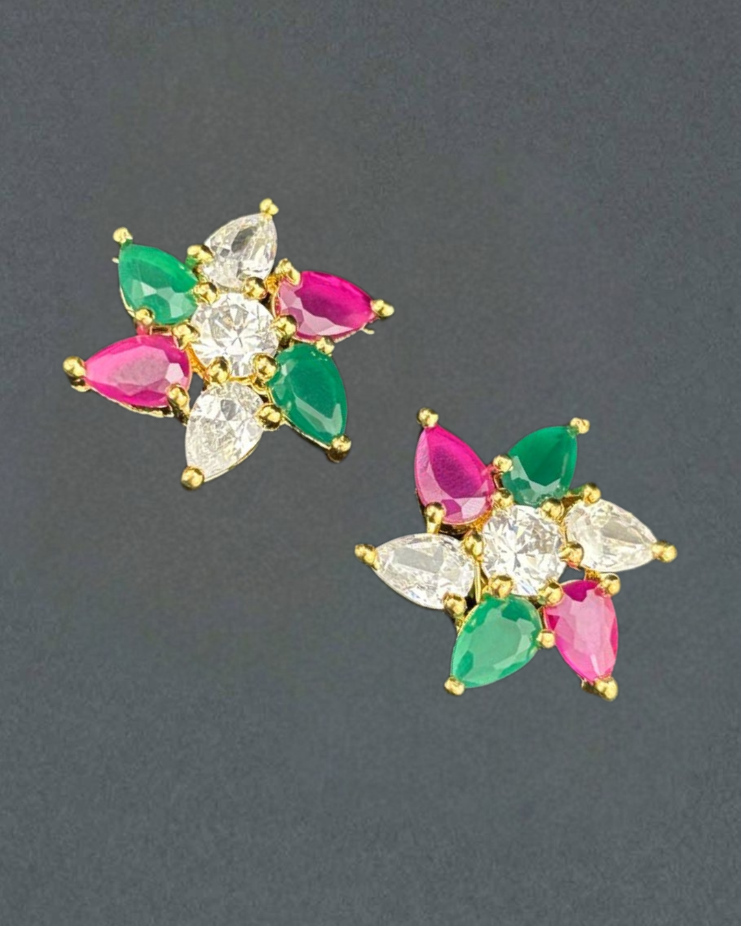 Crystal Zirconia Stud Earrings