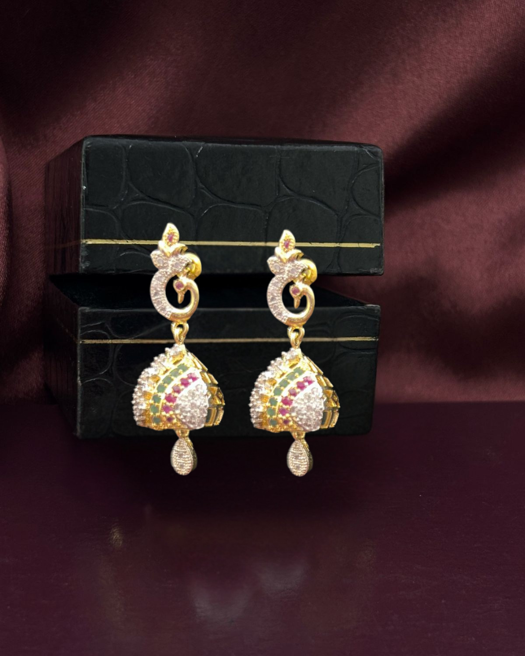 Royal Peacock Jhumka Earrings