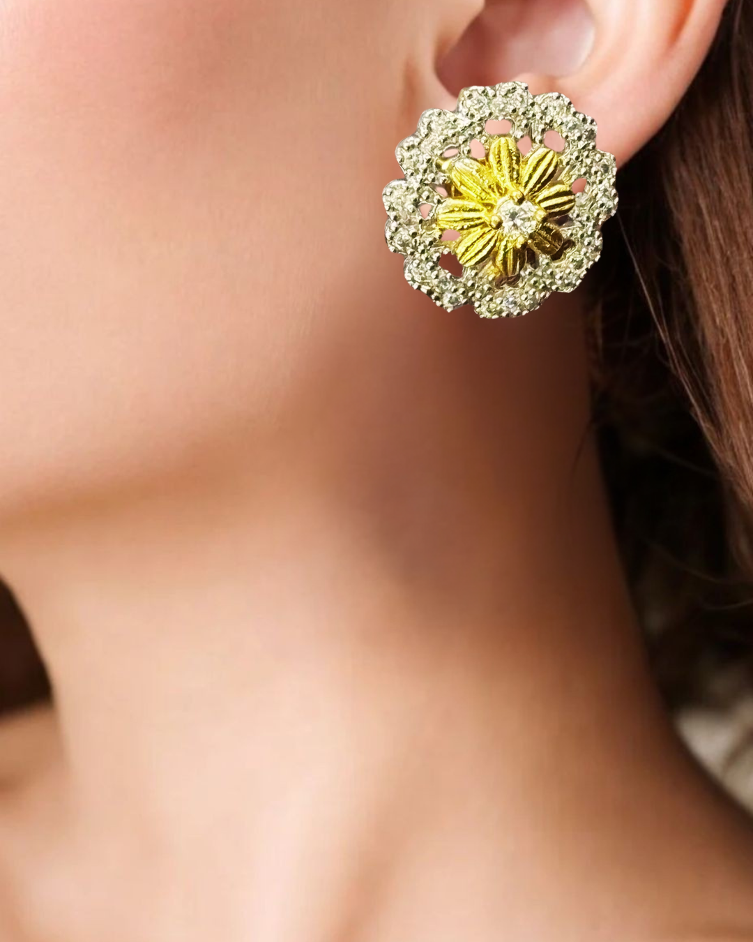 Golden Bloom Stud Earrings