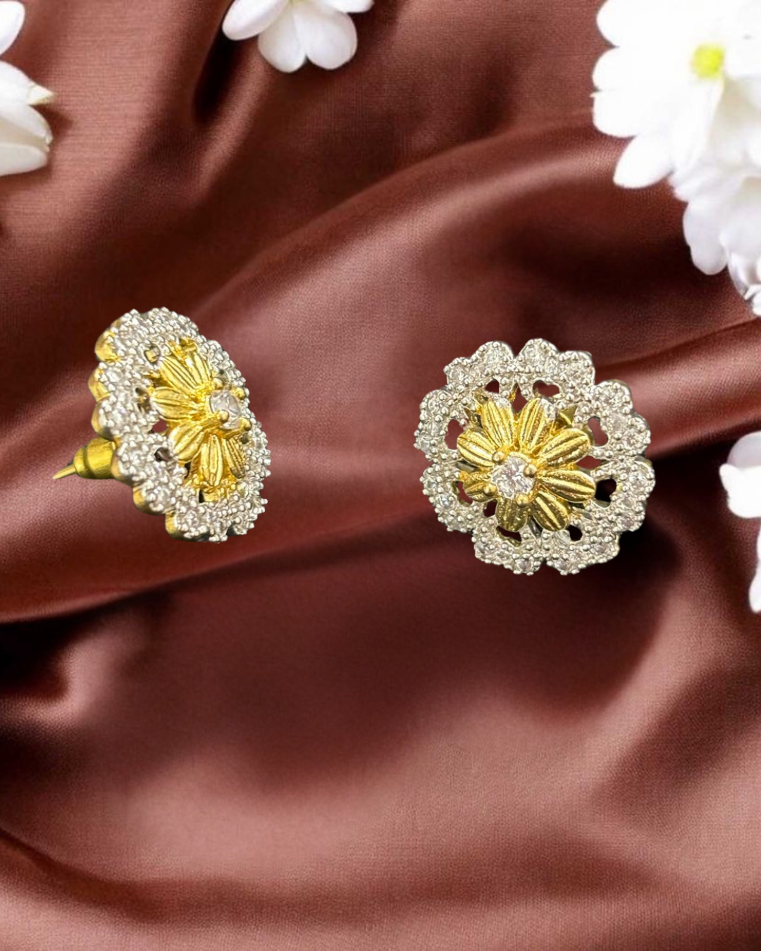 Golden Bloom Stud Earrings