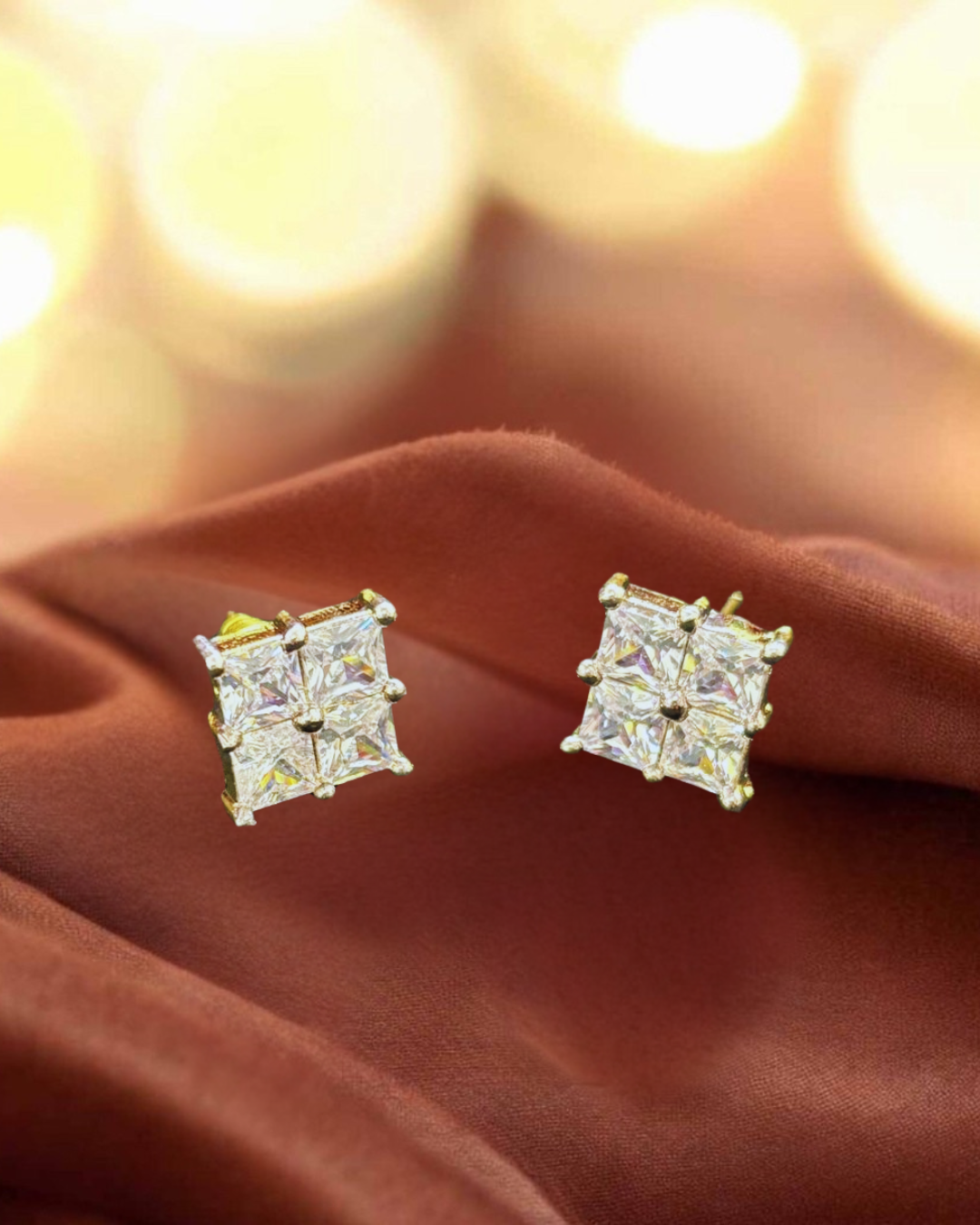 Elegant Square-Cut Stud Earrings
