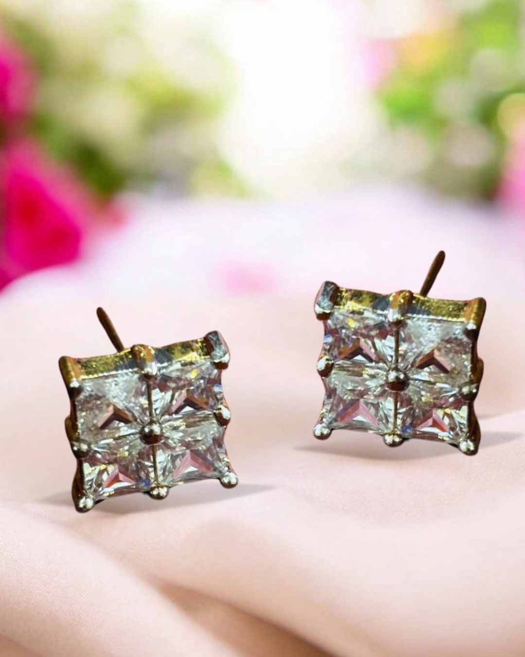 Elegant Square-Cut Stud Earrings