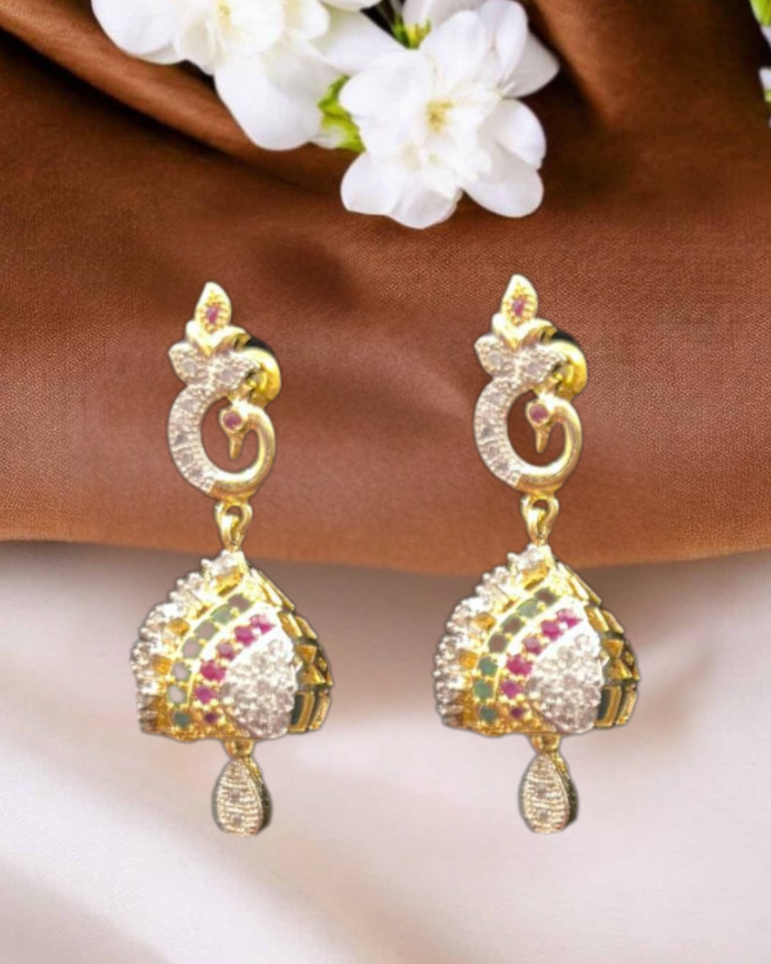 Royal Peacock Jhumka Earrings