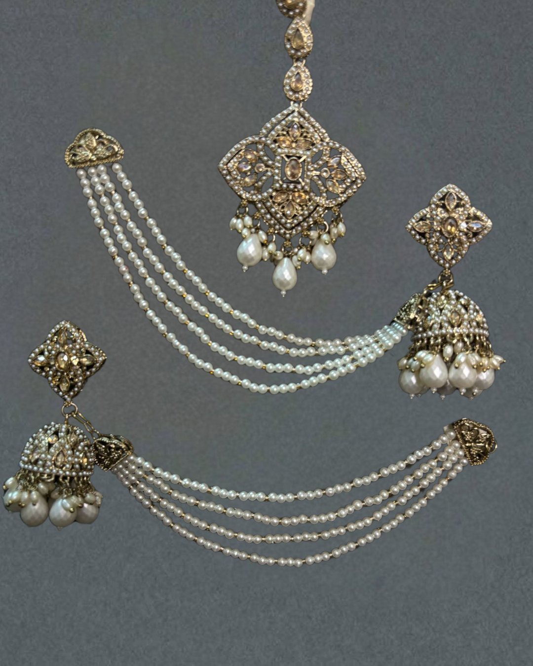 Kiara Kundan Ear Chains – Celebrity-Inspired Elegance