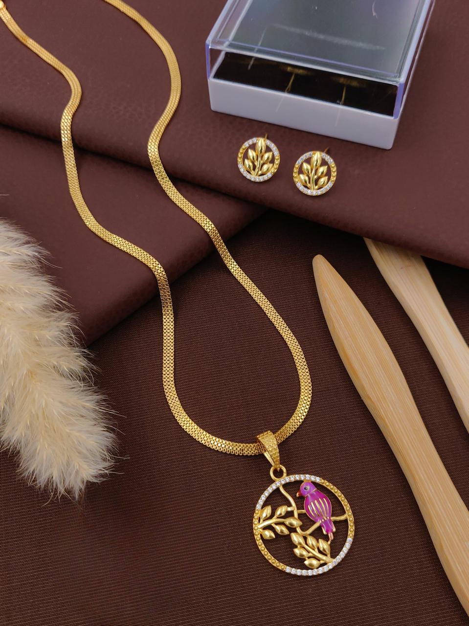 Elegant Charm A.D Gold chain sets