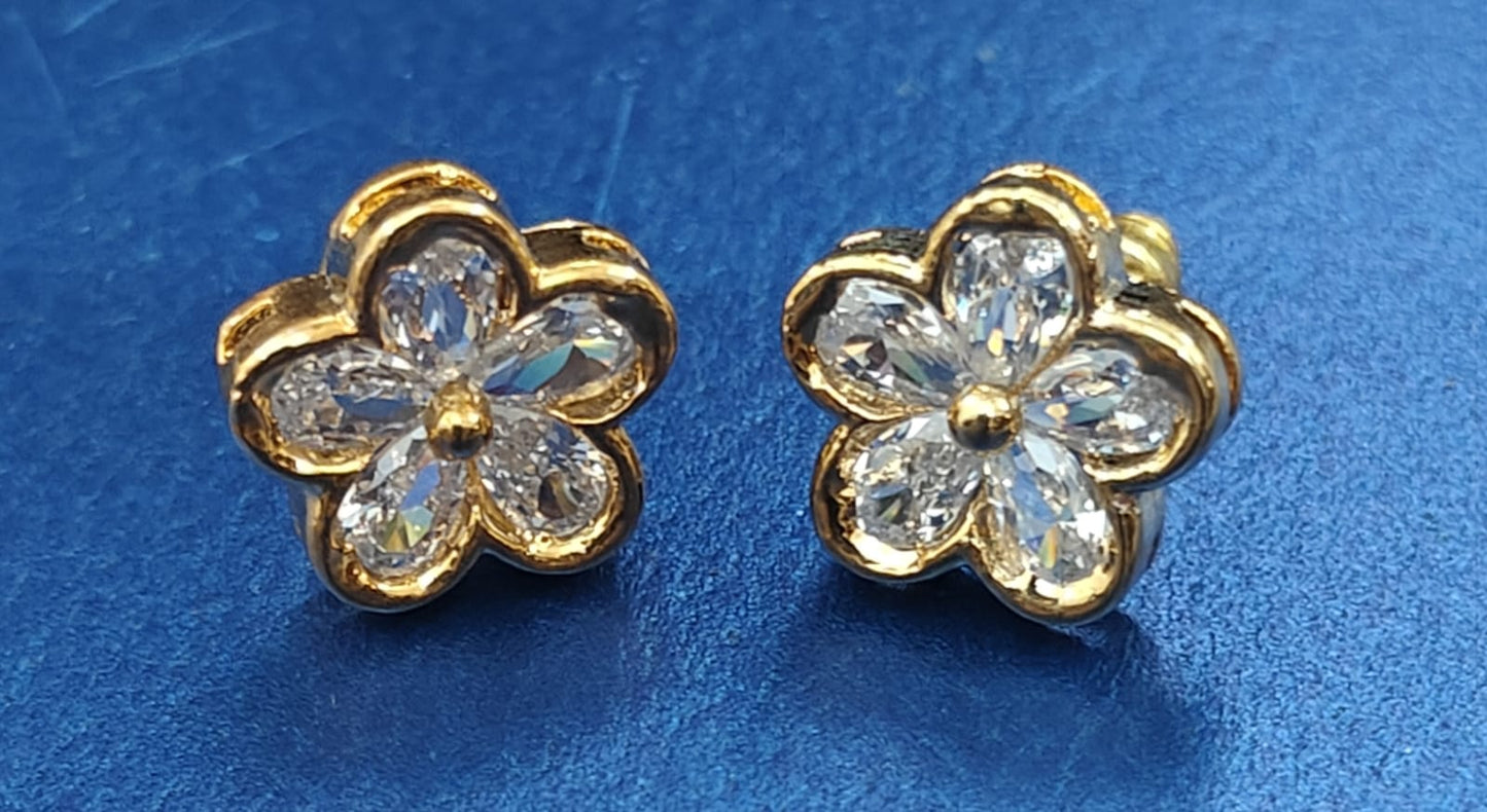 Floral Crystal Stud Earrings