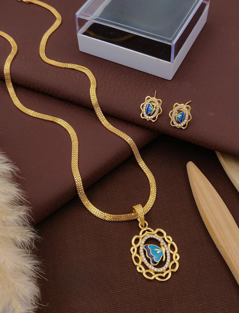 Elegant Charm A.D Gold chain sets