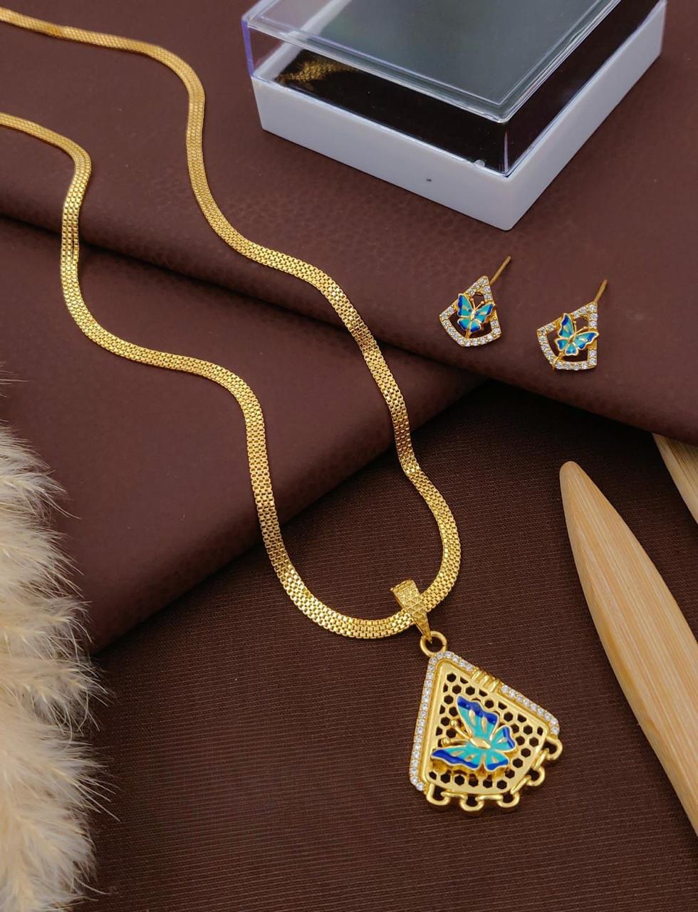 Elegant Charm A.D Gold chain sets