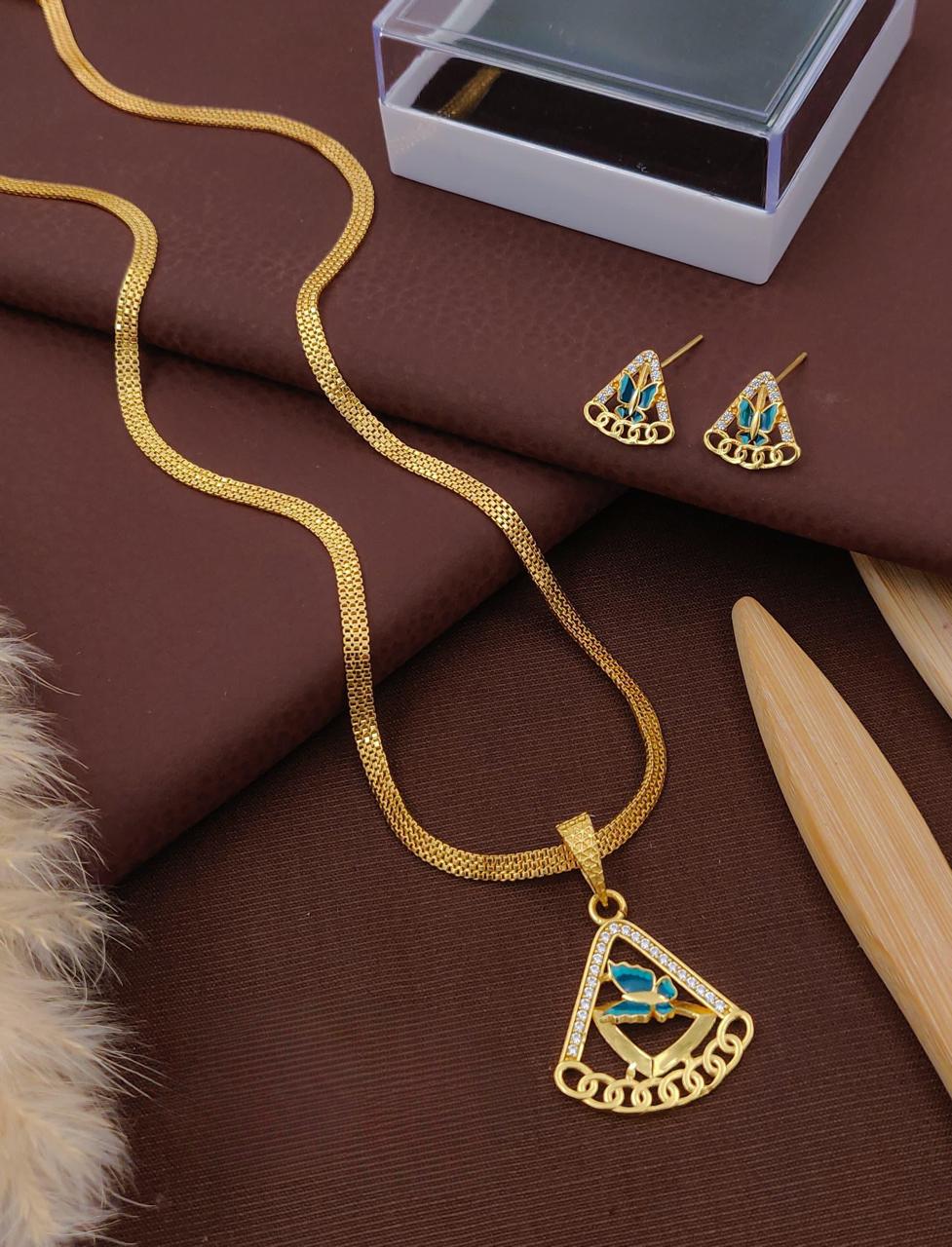Elegant Charm A.D Gold chain sets
