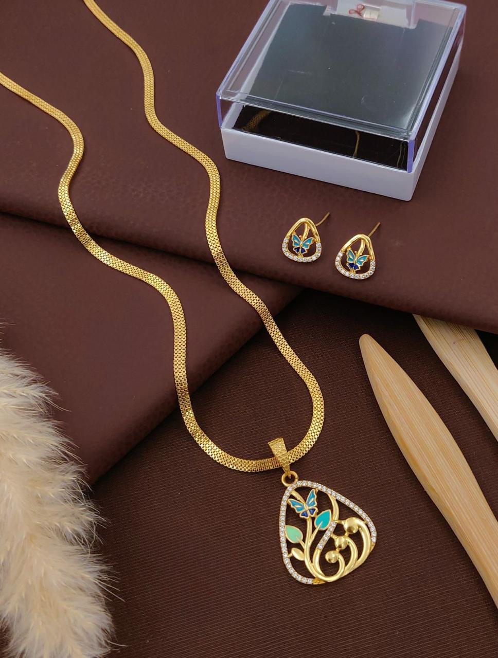 Elegant Charm A.D Gold chain sets