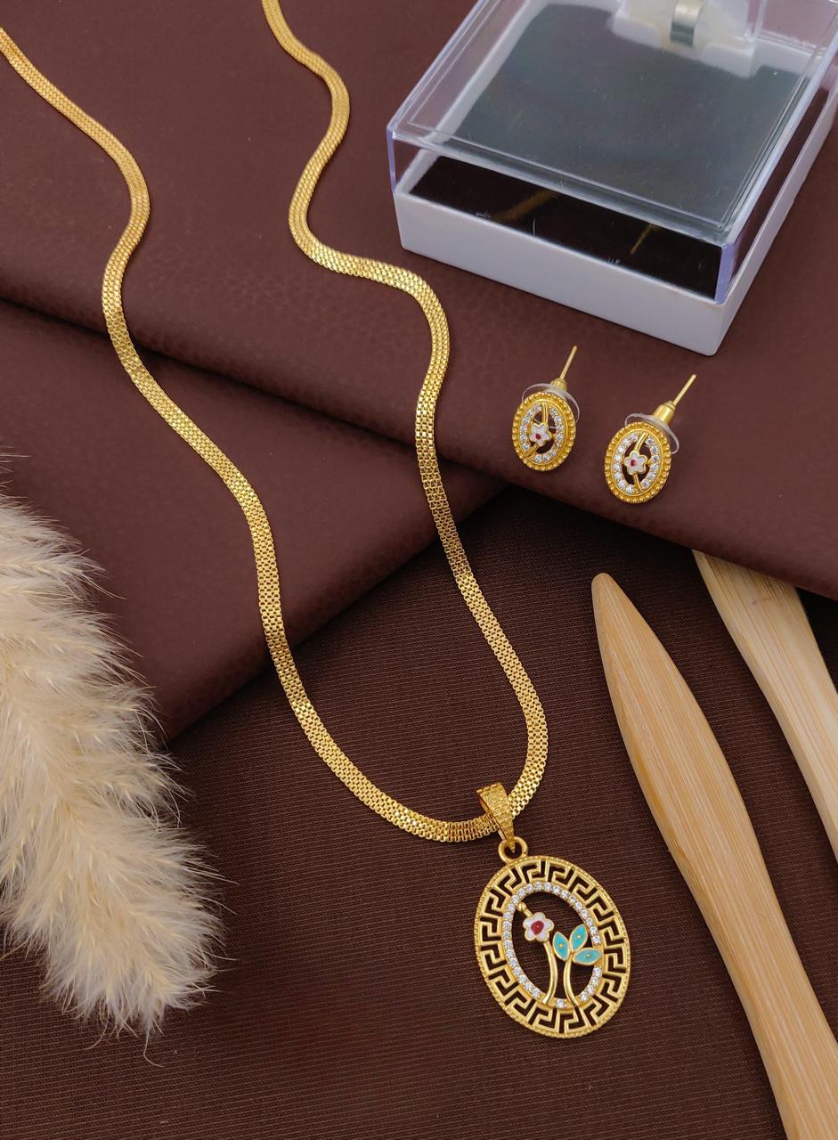Elegant Charm A.D Gold chain sets