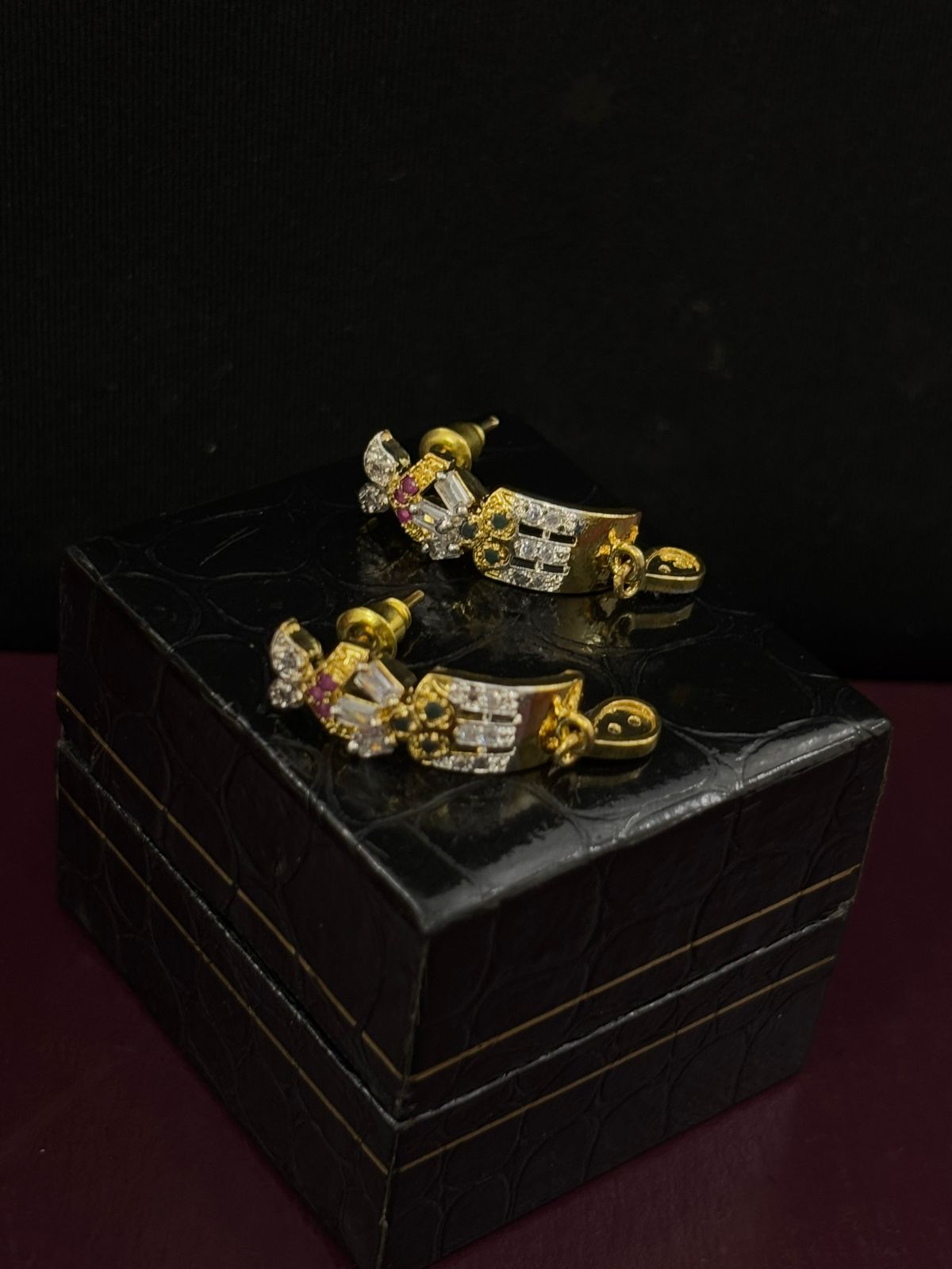 Butterfly-Inspired American Diamond Drop Earrings