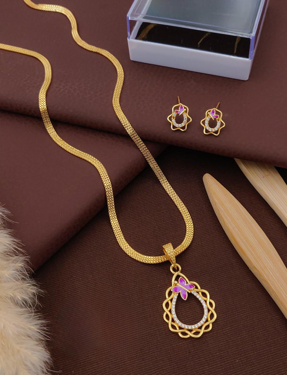 Elegant Charm A.D Gold chain sets