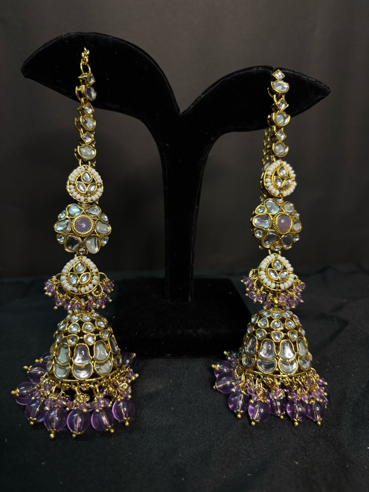 Mauve Sahara Jhumkas Earrings