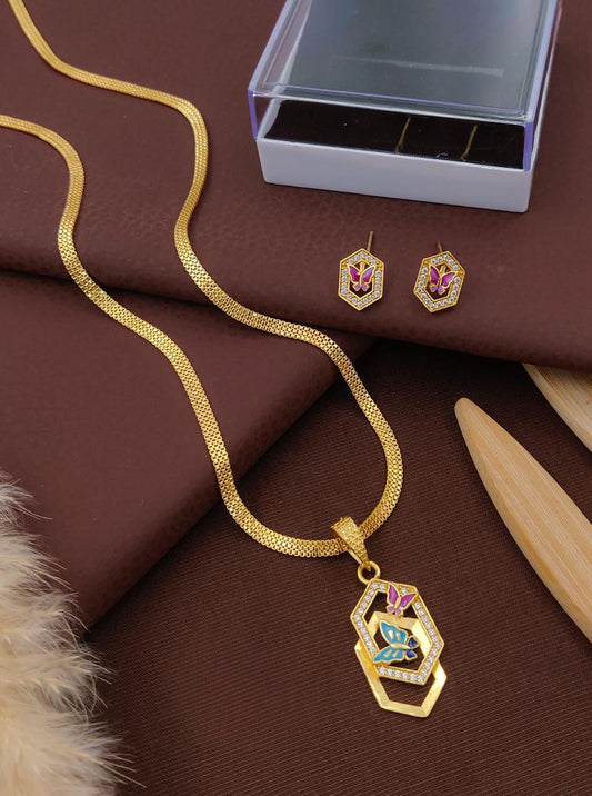 Elegant Charm A.D Gold chain sets