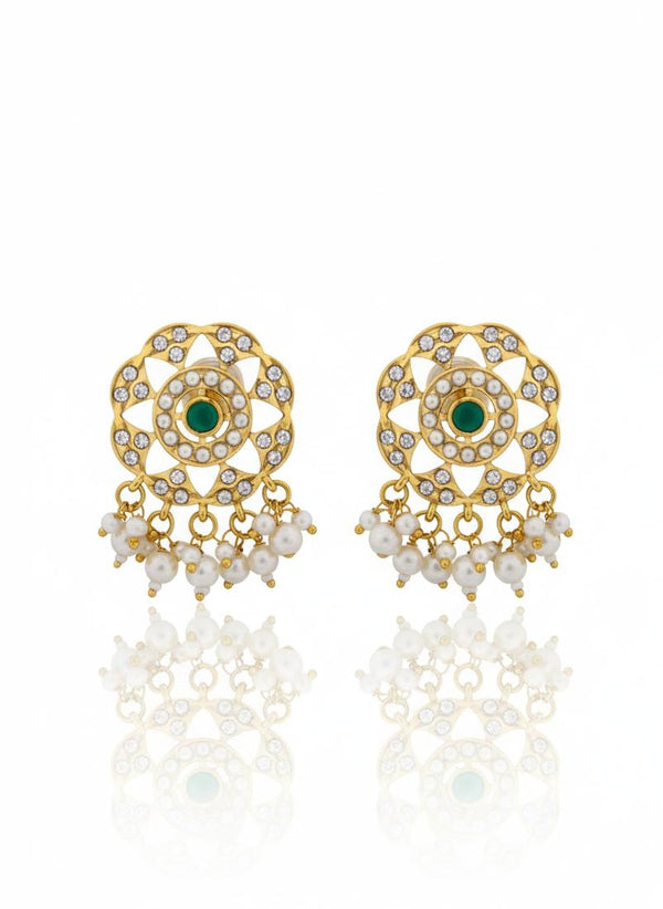 Nayra Emerald Jadau Stud Earrings