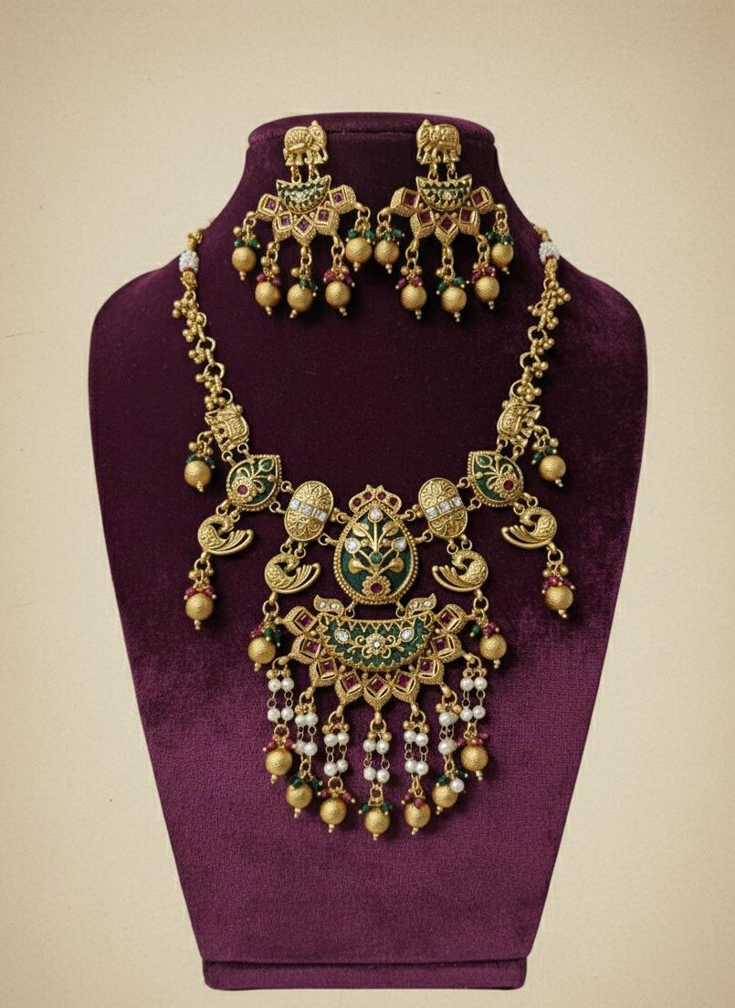 Padmahaar Jadau Temple Set