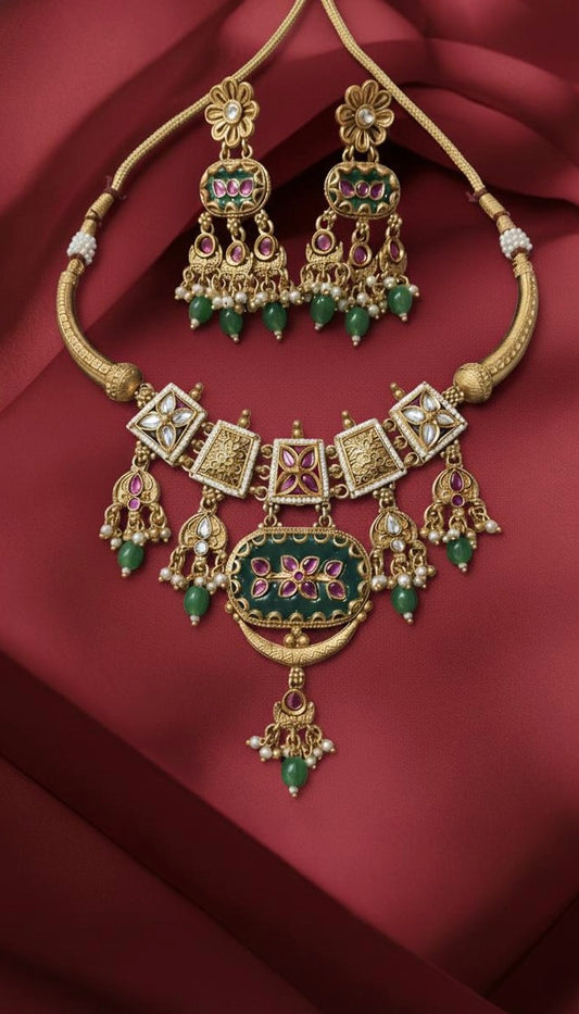 Meera Heritage Temple Hasli Set