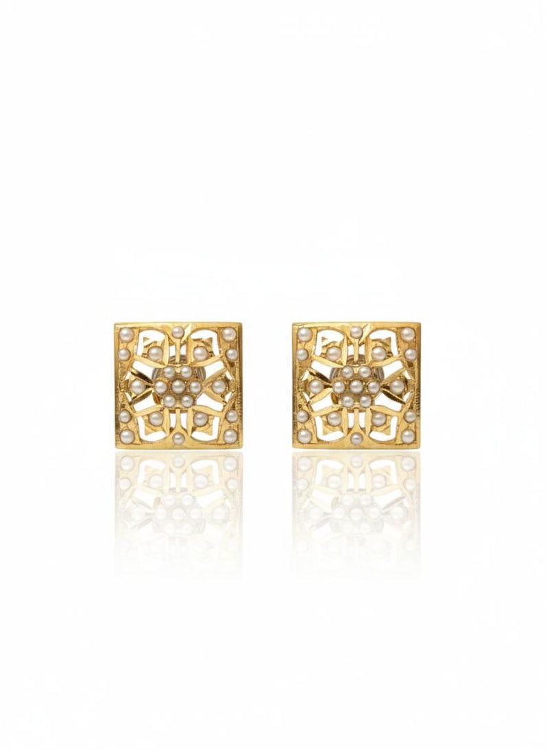 Shayra Pearl Jadau Stud Earrings