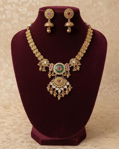 Padma Gaja Antique Necklace Set