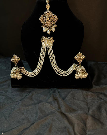 Kiara Kundan Ear Chains – Celebrity-Inspired Elegance