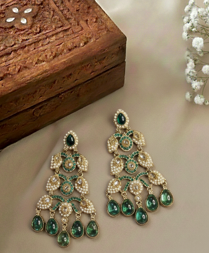 Vanya Emerald Royal Chandelier Earrings