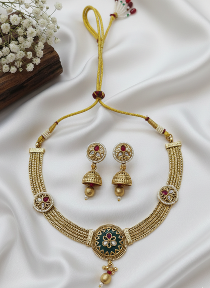 Meenakshi Antique Necklace Set
