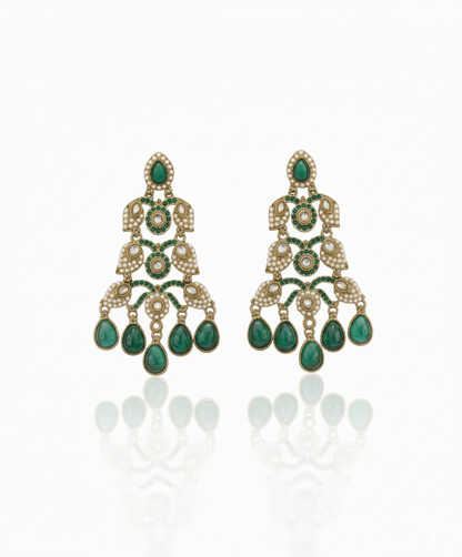 Vanya Emerald Royal Chandelier Earrings