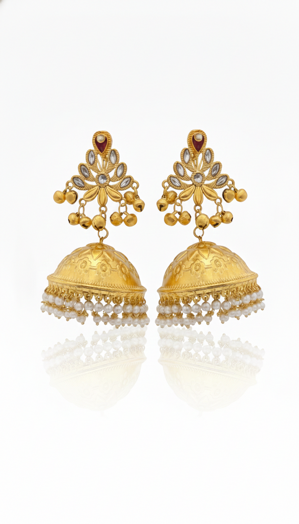 Suvarna Noor Pearl Jhumka Earrings