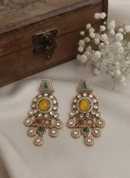 Aaliya Rose Kundan Chandbali Earrings