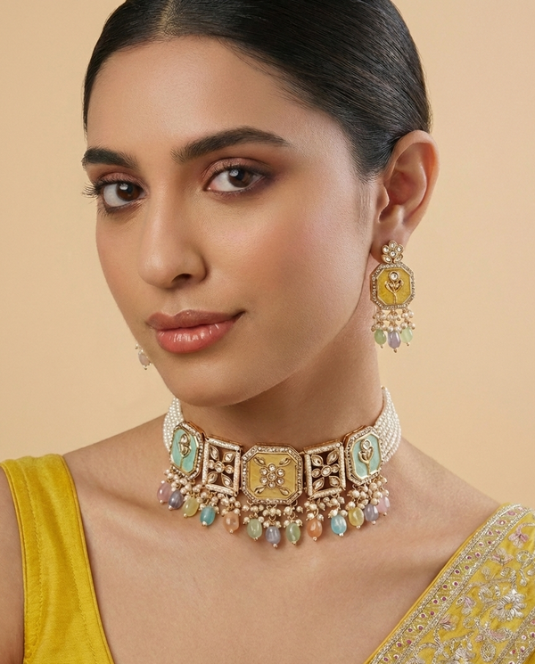 Multi-Stone Kundan Choker Set