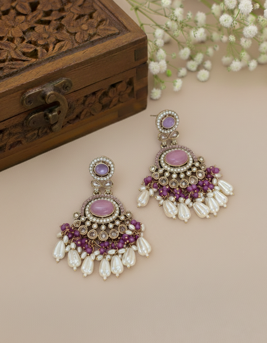 Nayra Dual tone Pearl Jhumki Earrings