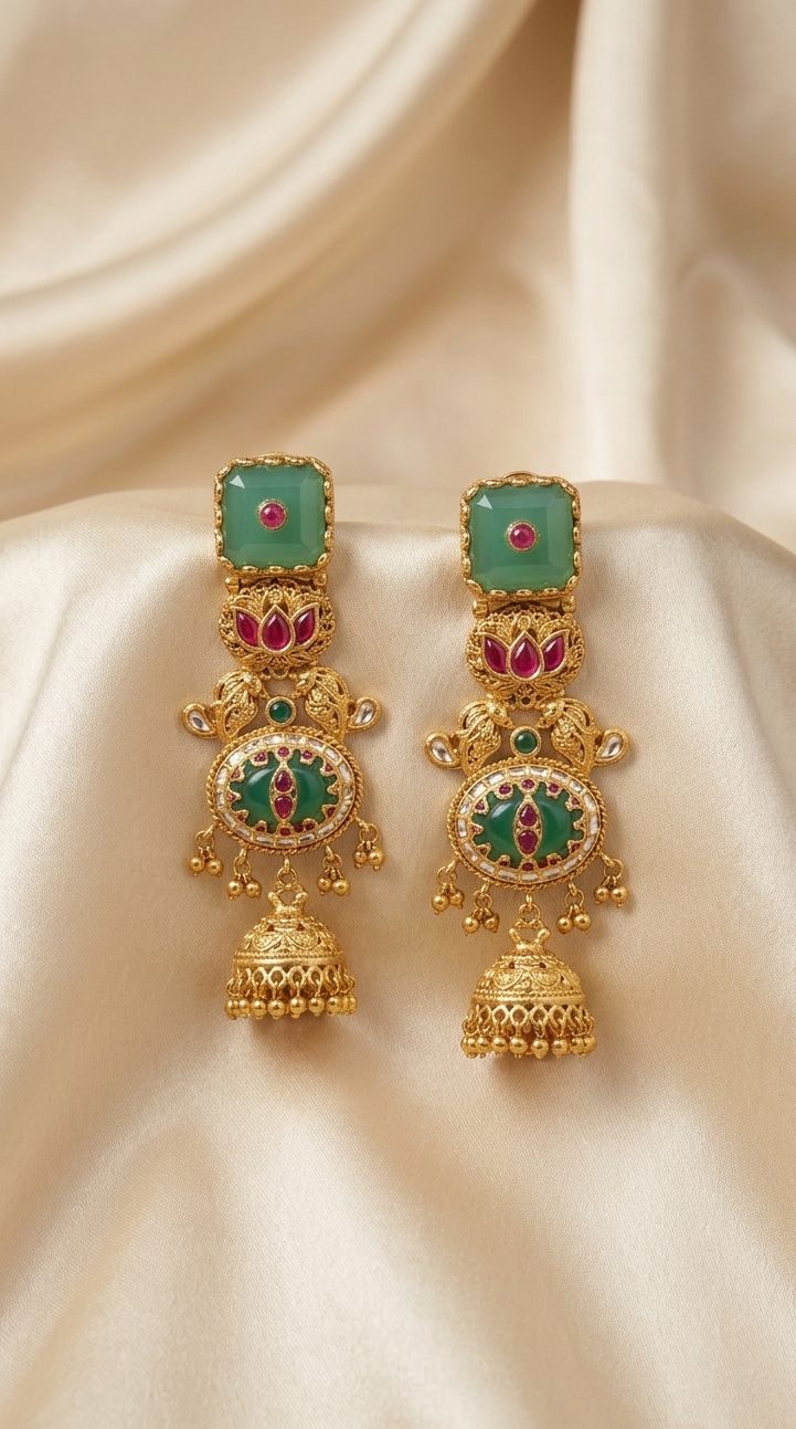Gulposh Kashmiri Jhumki Earrings