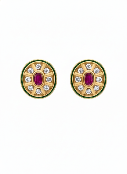 Rudra Ratna Kundan Stud Earrings