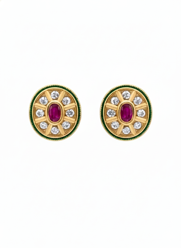 Rudra Ratna Kundan Stud Earrings