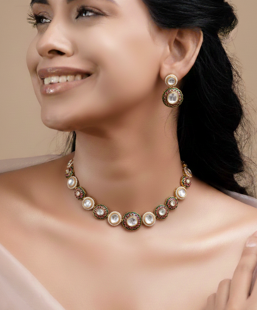 Meher Moissanite Kundan Set