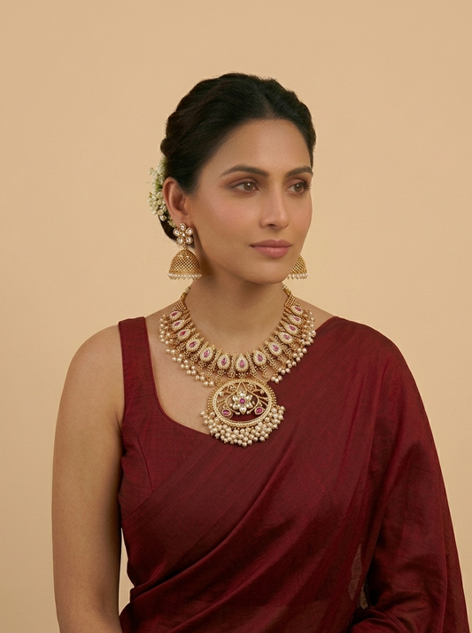 Rajkumari Gulbahar Rajwada Necklace Set