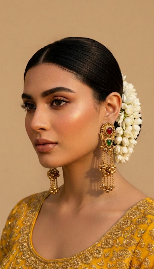 Firoza Statement Kashmiri Earrings