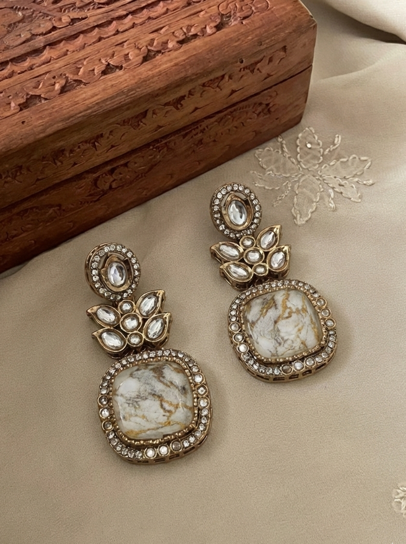 Gulnaar Ruby Jadau Drop Earrings