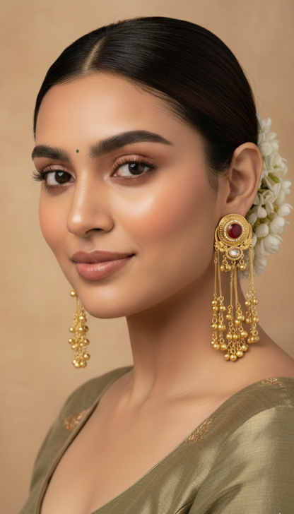 Rajvika Ruby Kashmiri Earrings
