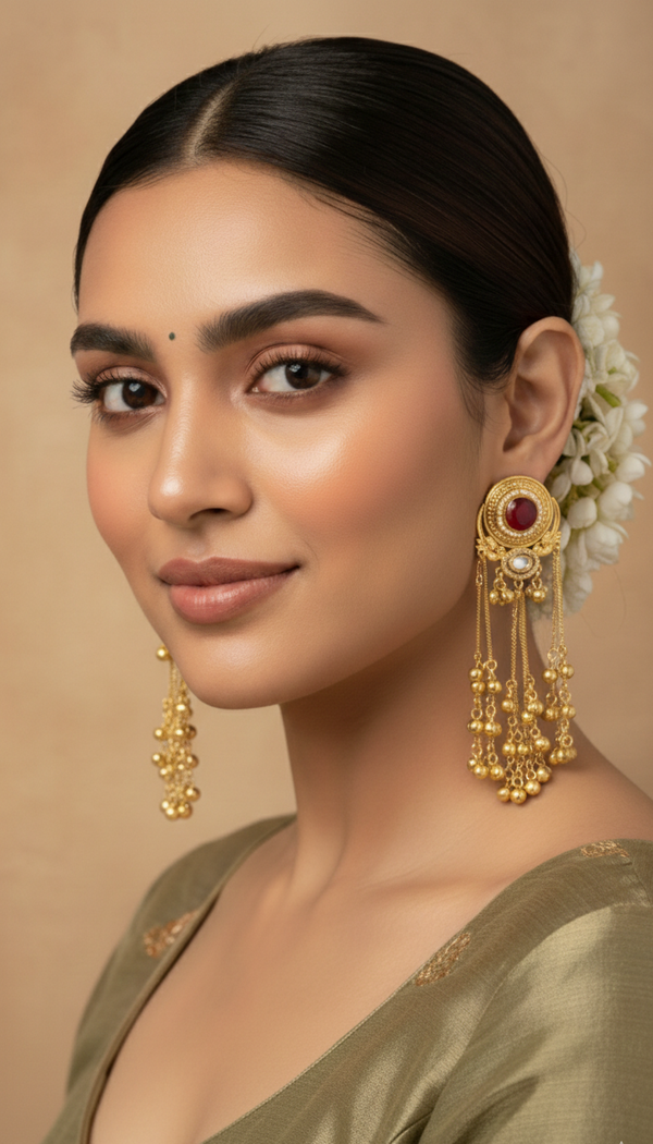 Rajvika Ruby Kashmiri Earrings