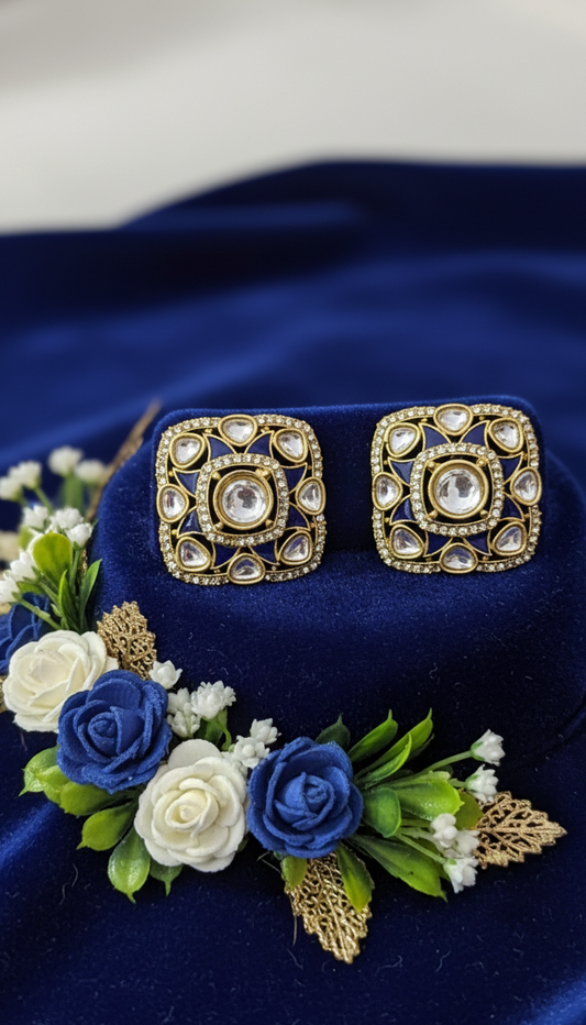 Kundan Navratna Studs : A Touch of Heritage