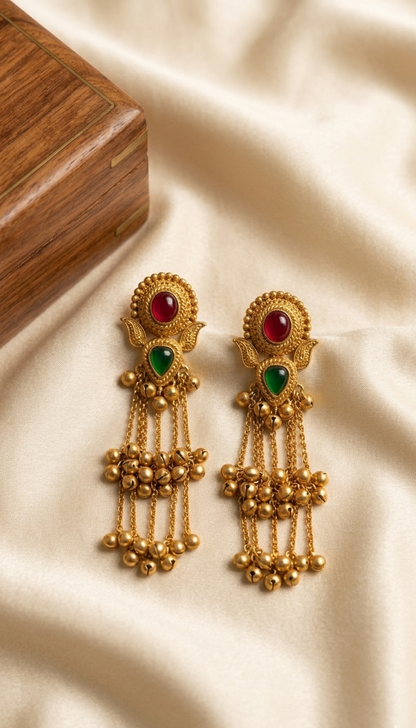 Firoza Statement Kashmiri Earrings Combo Set