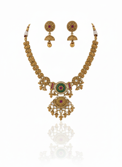 Padma Gaja Antique Necklace Set