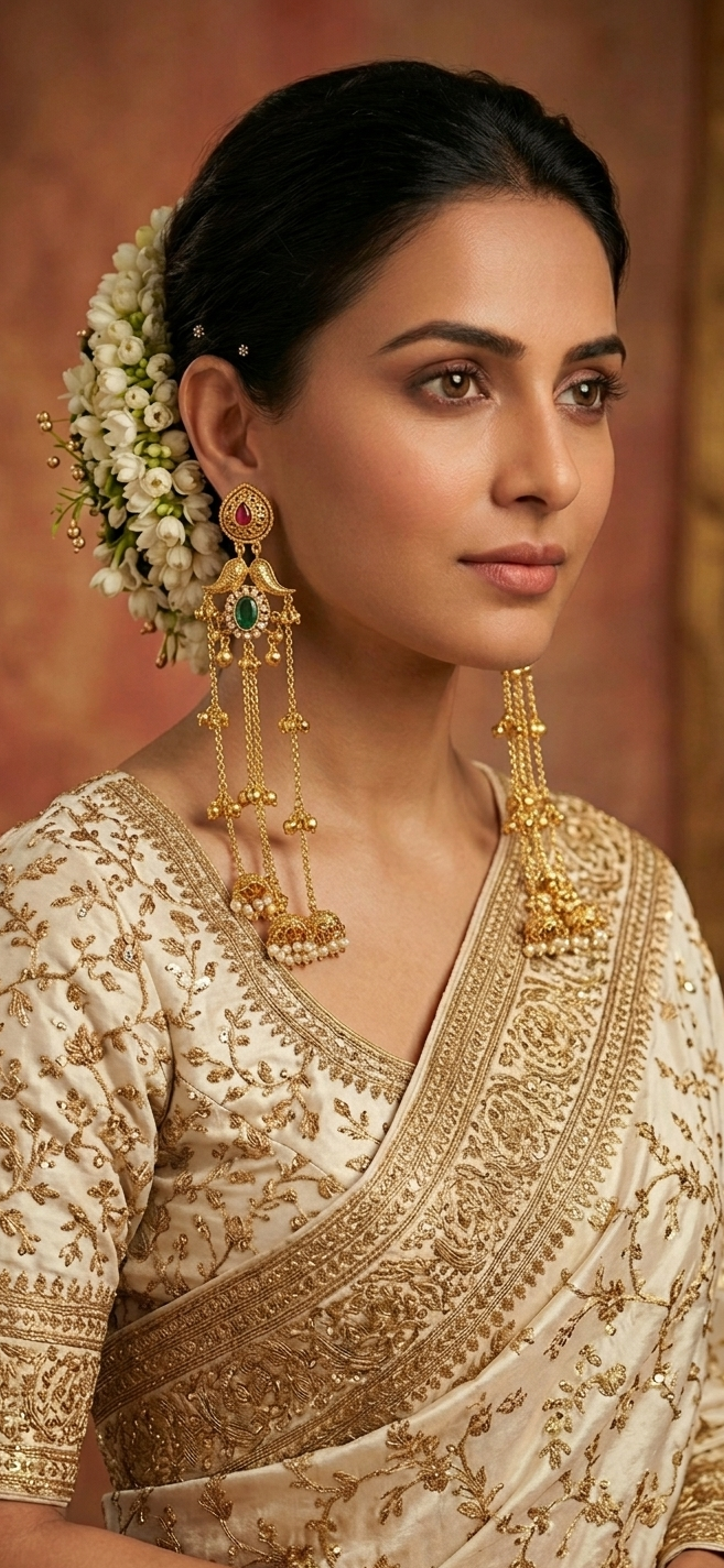 Zeenat Green Kashmiri Earrings